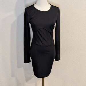 Bozzolo Corset Detail Dress Sz L Black | Goth | Dark Academia | Witch